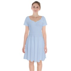 Beau Blue	 - 	short Sleeve Bardot Dress