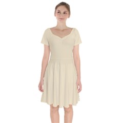 Dutch White	 - 	short Sleeve Bardot Dress