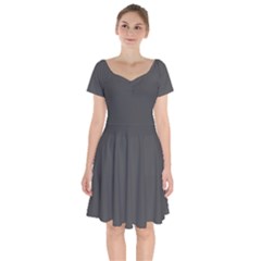 Iron Grey	 - 	short Sleeve Bardot Dress