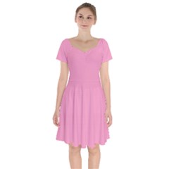 Ballet Slipper Pink	 - 	short Sleeve Bardot Dress