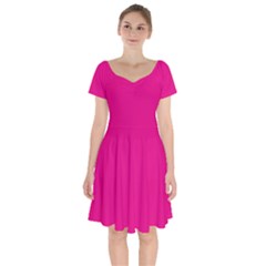 Mexican Pink	 - 	short Sleeve Bardot Dress