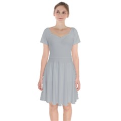 Storm Grey	 - 	short Sleeve Bardot Dress