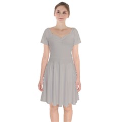 Thunder Grey	 - 	short Sleeve Bardot Dress by ColorfulDresses