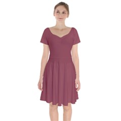 Solid Red	 - 	short Sleeve Bardot Dress