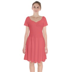 Valentine Red	 - 	short Sleeve Bardot Dress