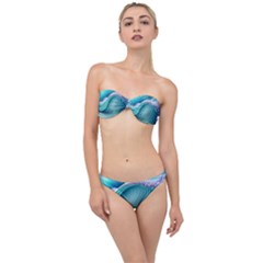 Pastel Sea Waves Classic Bandeau Bikini Set by GardenOfOphir