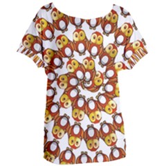 Owl Animal Bird Nature Feather Eyes Plumage Women s Oversized Tee