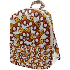 Owl Animal Bird Nature Feather Eyes Plumage Zip Up Backpack