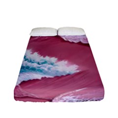 Ocean Waves In Pink Fitted Sheet (full/ Double Size) by GardenOfOphir