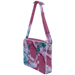 Ocean Waves In Pink Cross Body Office Bag by GardenOfOphir