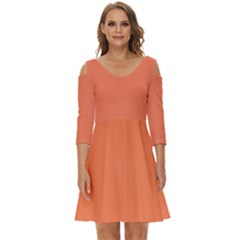 Basket Ball Orange	 - 	Shoulder Cut Out Zip Up Dress