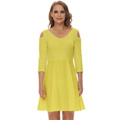 Maize Yellow	 - 	shoulder Cut Out Zip Up Dress by ColorfulDresses