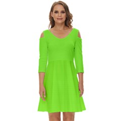 Spring Frost Green	 - 	shoulder Cut Out Zip Up Dress by ColorfulDresses