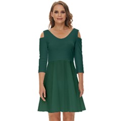 Brunswick Green	 - 	shoulder Cut Out Zip Up Dress by ColorfulDresses