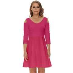 Cerise Pink	 - 	shoulder Cut Out Zip Up Dress