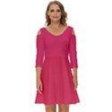 Cerise Pink	 - 	Shoulder Cut Out Zip Up Dress View1