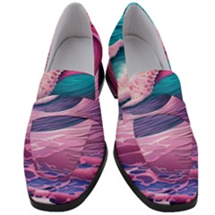 Pink Waves On The Beach Ii Women s Chunky Heel Loafers by GardenOfOphir