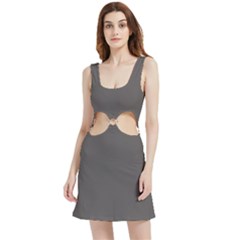 Carbon Grey	 - 	velour Cutout Dress by ColorfulDresses