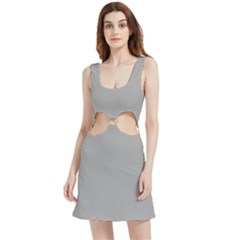 Chalice Silver Grey	 - 	velour Cutout Dress by ColorfulDresses