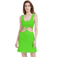 Nebula Green	 - 	velour Cutout Dress by ColorfulDresses