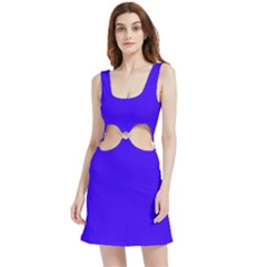 Ultra Marine Blue	 - 	velour Cutout Dress by ColorfulDresses