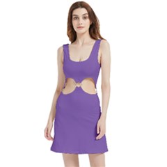 Royal Purple	 - 	velour Cutout Dress by ColorfulDresses