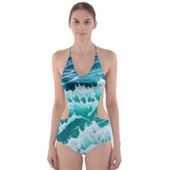 Waves On The Ocean Ii Cut-out One Piece Swimsuit by GardenOfOphir