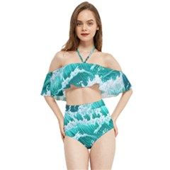 Waves On The Ocean Ii Halter Flowy Bikini Set  by GardenOfOphir