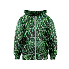 Bottles Green Drink Pattern Soda Refreshment Kids  Zipper Hoodie