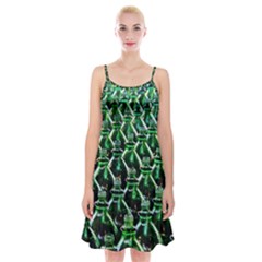 Bottles Green Drink Pattern Soda Refreshment Spaghetti Strap Velvet Dress by Ravend