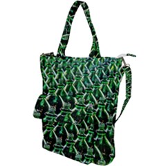 Bottles Green Drink Pattern Soda Refreshment Shoulder Tote Bag by Ravend