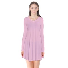 Cameo Pink	 - 	long Sleeve V-neck Flare Dress