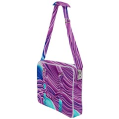 Pink Water Waves Cross Body Office Bag by GardenOfOphir