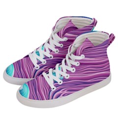 Pink Water Waves Men s Hi-top Skate Sneakers by GardenOfOphir