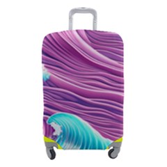 Pink Water Waves Luggage Cover (small) by GardenOfOphir