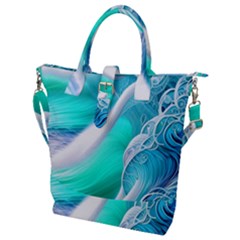 Pastel Simple Wave Buckle Top Tote Bag by GardenOfOphir