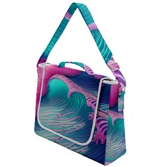 Pink Waves On The Beach Box Up Messenger Bag by GardenOfOphir