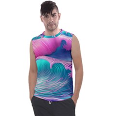 Pink Waves On The Beach Men s Regular Tank Top by GardenOfOphir