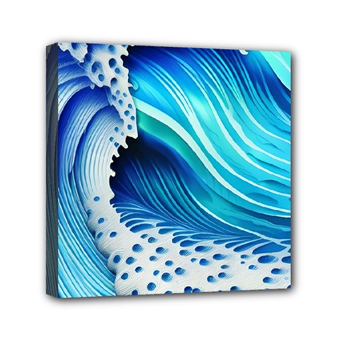 Blue Water Reflections Mini Canvas 6  X 6  (stretched) by GardenOfOphir