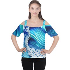 Blue Water Reflections Cutout Shoulder Tee
