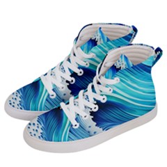 Blue Water Reflections Men s Hi-top Skate Sneakers by GardenOfOphir