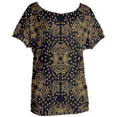 Pattern Seamless Gold 3d Abstraction Ornate Women s Oversized Tee