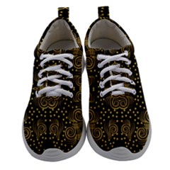 Pattern Seamless Gold 3d Abstraction Ornate Women Athletic Shoes