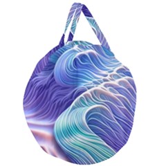 Majestic Ocean Waves Giant Round Zipper Tote by GardenOfOphir
