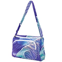 Majestic Ocean Waves Front Pocket Crossbody Bag by GardenOfOphir