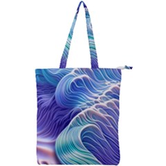 Majestic Ocean Waves Double Zip Up Tote Bag by GardenOfOphir