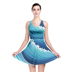 Simple Summer Wave Pattern Reversible Skater Dress by GardenOfOphir