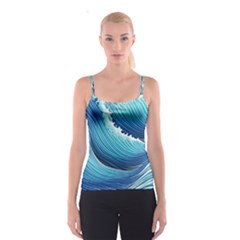 Simple Summer Wave Pattern Spaghetti Strap Top by GardenOfOphir