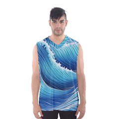 Simple Summer Wave Pattern Men s Basketball Tank Top by GardenOfOphir