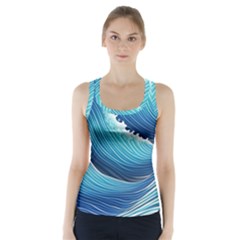 Simple Summer Wave Pattern Racer Back Sports Top by GardenOfOphir